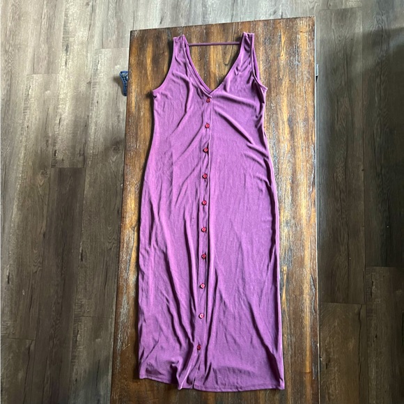 Ribbed Button Down Dress - Picture 1 of 3